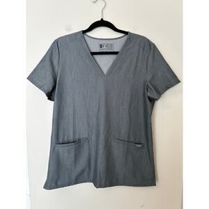 Figs Women's Casma Three Pocket Scrub Top Gray Graphite Size M